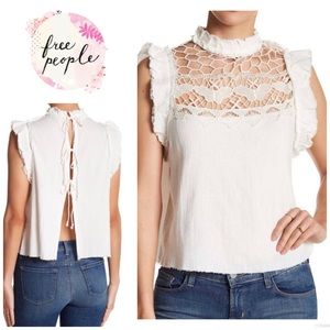 Free people Simply smiles top - Crochet tie back top